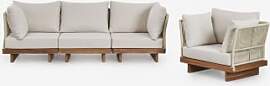 Garten-set Mit 3-teiligen Modularen Sofa Mit 2