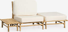 Garten-set Mit Sessel, Pouf Und Rechteckigem