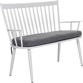 Gartenbank Alvena mit Kissen aus Aluminium und