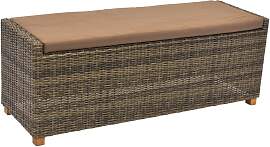 Gartenbank Kunststoff/Textil/ Holz/Metall 3-Sitzer 