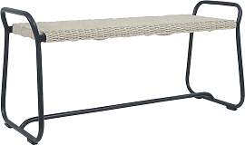 Gartenbank Midway aus Aluminium und Kunst-Rattan,