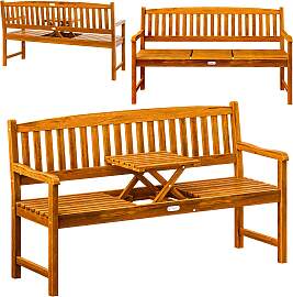 Gartenbank Picknick mit Tisch Eukalyptus