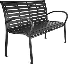 Gartenbank Pino 3-Sitzer 126x62x81,5cm - schwarz