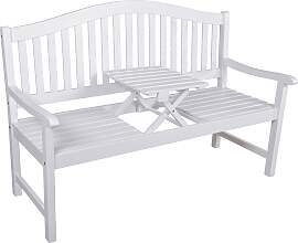 Gartenbank Singapur Weiß ca. 150x104x62 cm Holz
