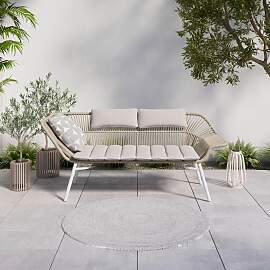 Gartenbank Treviso Beige/Hellgrau/Weiß