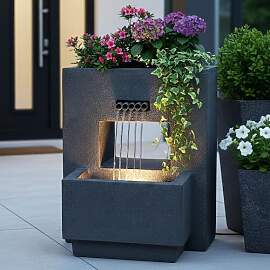 Gartenbrunnen mit Beleuchtung bepflanzbar