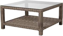 Gartencouchtisch Ninja 90x90 cm aus Kunst-Rattan