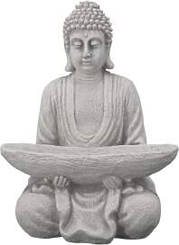 gartendekoparadies.de Buddha Figur mit Schale,