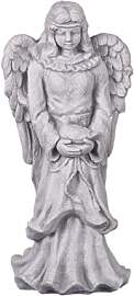 gartendekoparadies.de Engel Figur mit Vogel,