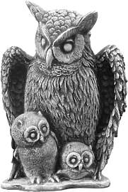 gartendekoparadies.de Eulen-Familie mit Jungen,