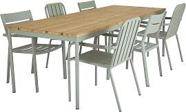 Gartenesstisch Nox aus Aluminium und Teak, modern, 