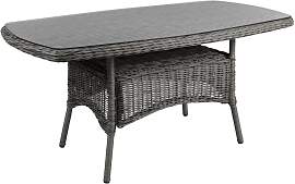 Gartenesstisch Rosita aus Kunst-Rattan und Glas,