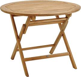 Gartenesstisch Turin aus Teakholz, rundes Design,
