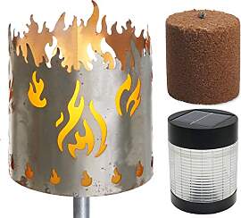 Gartenfackel Feuer Feuerschale Metall mit Stiel