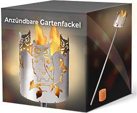 Gartenfackel für draußen Motiv Eule 1x
