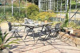 Gartengarnitur 5-tlg. Alpha Metall/Kunststoff/Glas