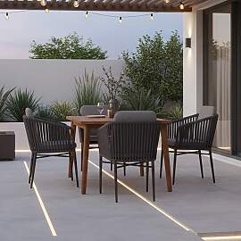 Gartengarnitur Atacama Holz/Kunststoff/Metall