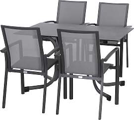 Gartengarnitur Velia 5-tlg. Metall/Textil