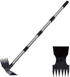 Gartenhacke mit Stiel, 116cm, 3-Zinken-Doppelhacke 