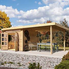 Gartenhaus KARIBU "Ammersee 4", beige