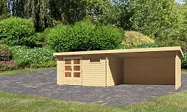 Gartenhaus KARIBU, beige (naturbelassen), ohne