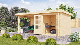 Gartenhaus KARIBU "Schloßsee 2", beige