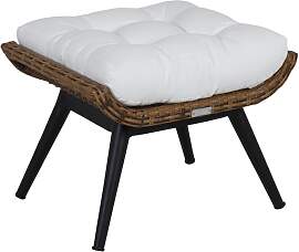 Gartenhocker Covelo mit Kissen aus Rattan und