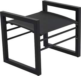 Gartenhocker Vevi aus Aluminium, modern, schwarz,