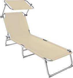 Gartenliege 4-stufig - beige