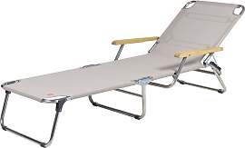 Gartenliege Amigo aus Aluminium mit Armlehne,