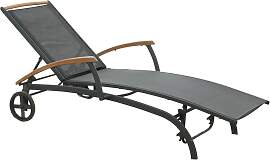 Gartenliege Andy aus Teakholz und Aluminium,