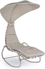 Gartenliege Baffin aus Metall und Outdoor-Stoff,