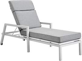 Gartenliege Belfort mit Kissen aus Aluminium,