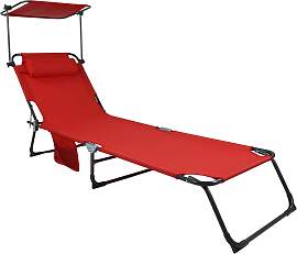 Gartenliege Bindox L ca. 55x24x185 cm Rot