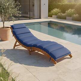 Gartenliege Bora Dunkelblau Akazie/Outdoorstoff