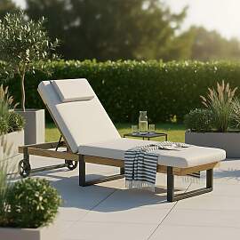 Gartenliege Elenyi creme/grau