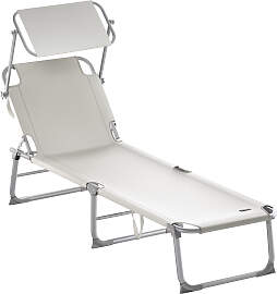 Gartenliege Hawaii Beige Alu 190x60x30cm