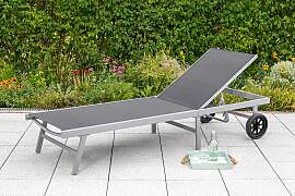 Gartenliege MERXX, schwarz (schwarz, silber),