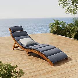Gartenliege Natalie Grau/Holzfarben Holz/Textil