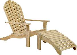 Gartenliegestuhl Opal mit Hocker aus Teakholz,