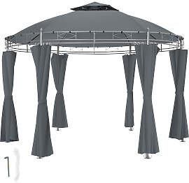 Gartenpavillon Siana Ø 3.5m - anthrazit