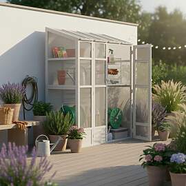 Gartenschrank Erin Weiß Echtholz/Kunststoff