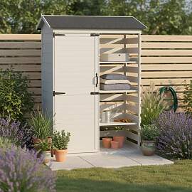 Gartenschrank Vera Weiß Echtholz