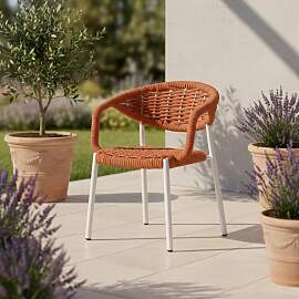 Gartensessel Antonia Orange/ Weiß Aluminium/Textil