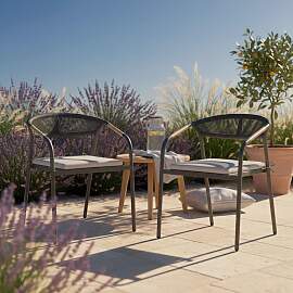 Gartensessel Benicio Grau Polywood/Textilene