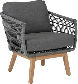 Gartensessel Kenton mit Kissen aus Teak und