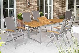 Gartensessel Naxos Holz/Metall/Textil klappbar