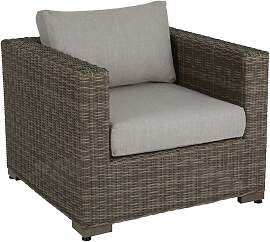 Gartensessel Ninja mit Kissen aus Kunst-Rattan,