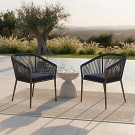 Gartensessel-Set 2-er Benicia Blau aus