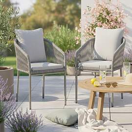 Gartensessel-Set 2-er Set Pepe Hellgrau